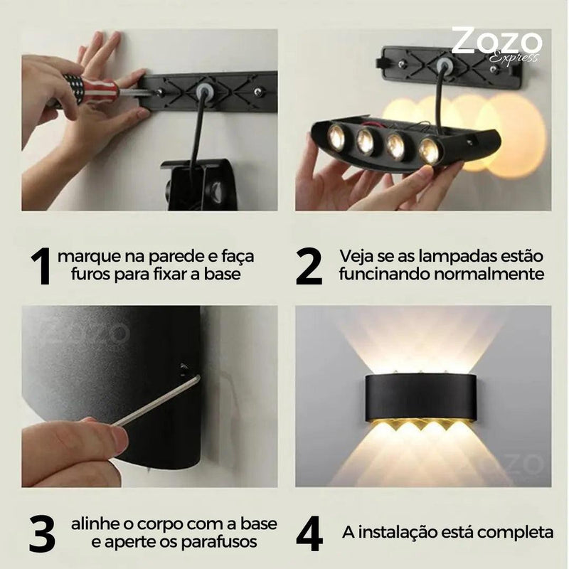 Luminária de LED para Ambientes Internos e Externos - Zozo Express - Zozo Express