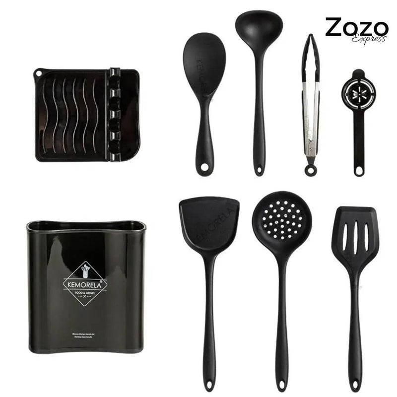 Conjunto Utensílios de Cozinha de 9 Peças - Silicone Antiaderente - Zozo Express - Zozo Express