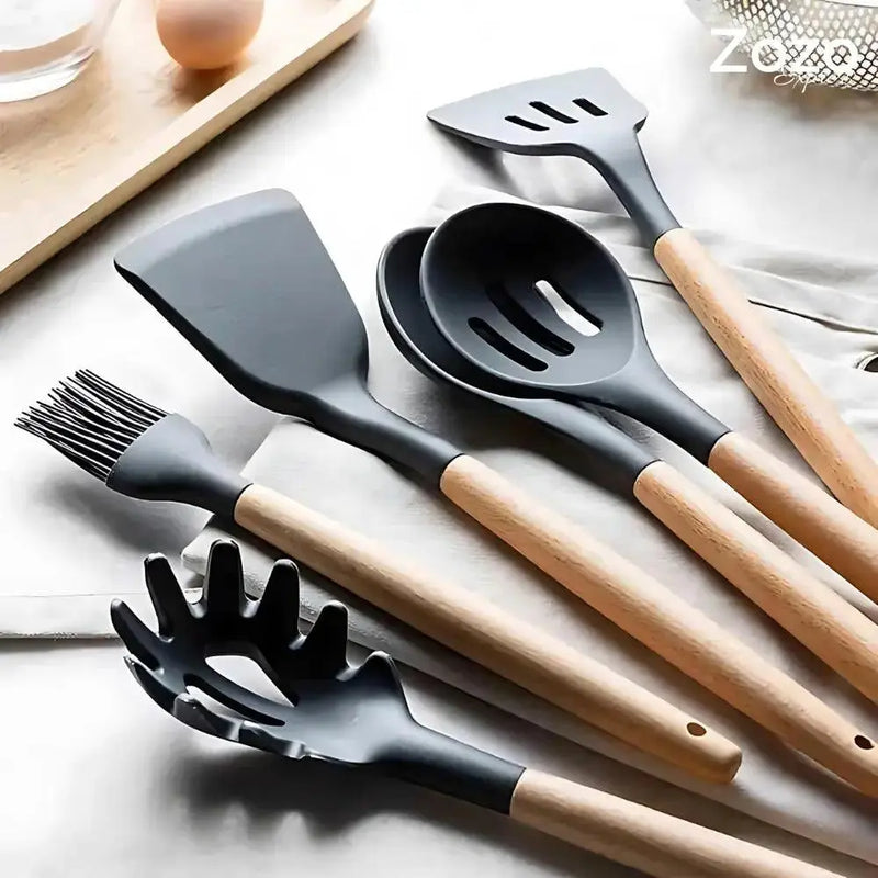 Utensílios de Cozinha de BamBu/12 Unidades - Zozo Express