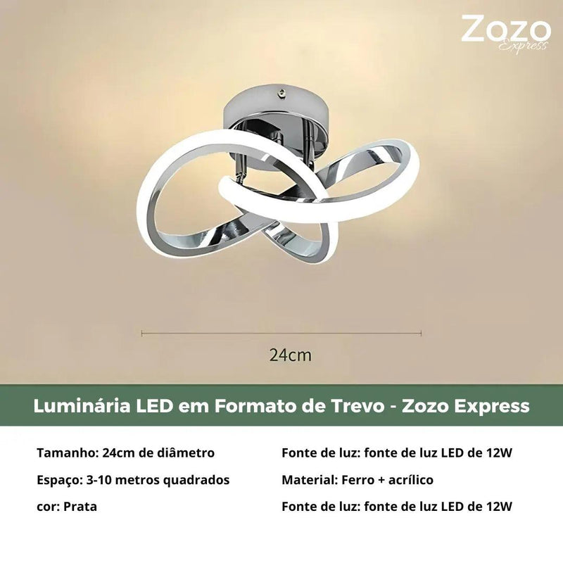 Luminária LED em Formato de Trevo - Zozo Express - Zozo Express