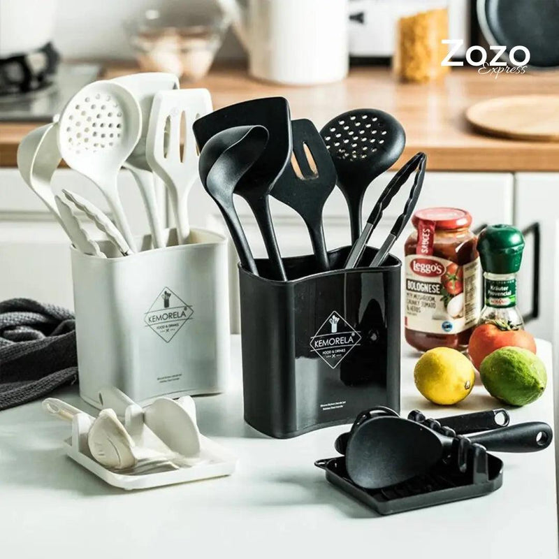 Conjunto Utensílios de Cozinha de 9 Peças - Silicone Antiaderente - Zozo Express - Zozo Express