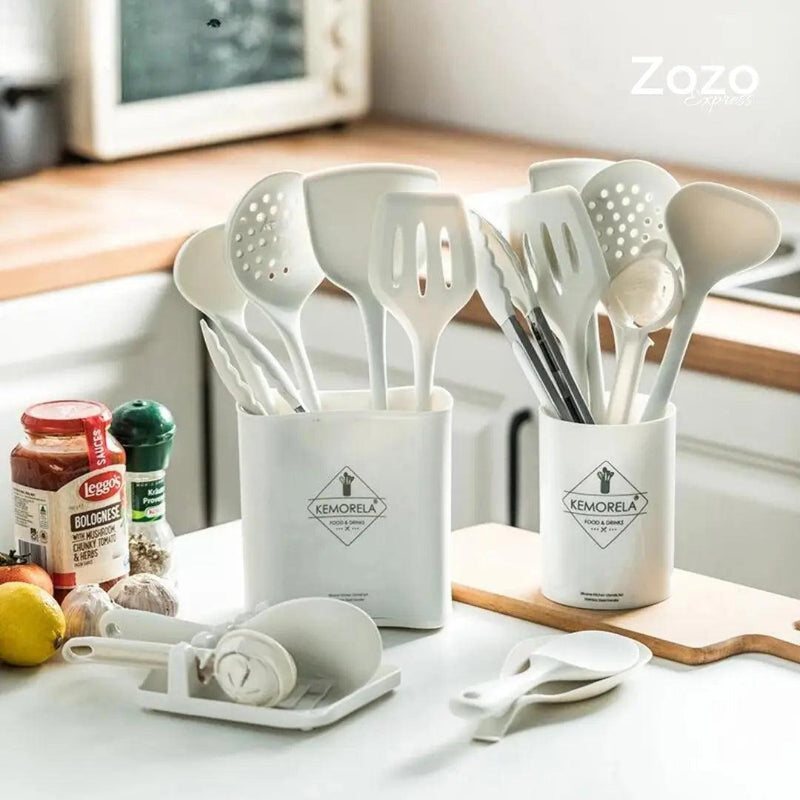 Conjunto Utensílios de Cozinha de 9 Peças - Silicone Antiaderente - Zozo Express - Zozo Express