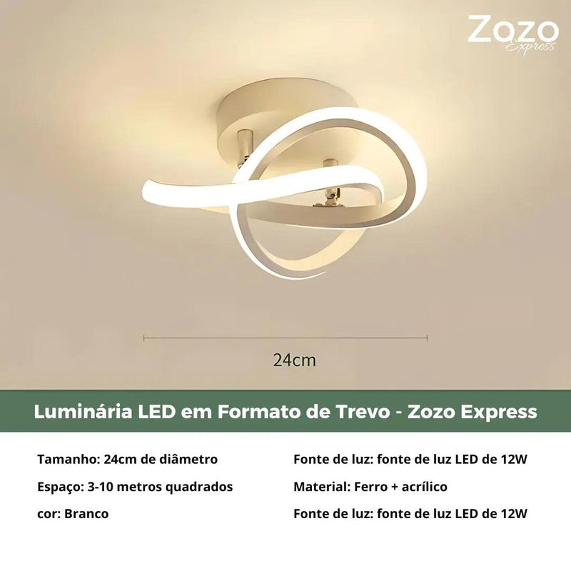 Luminária LED em Formato de Trevo - Zozo Express - Zozo Express