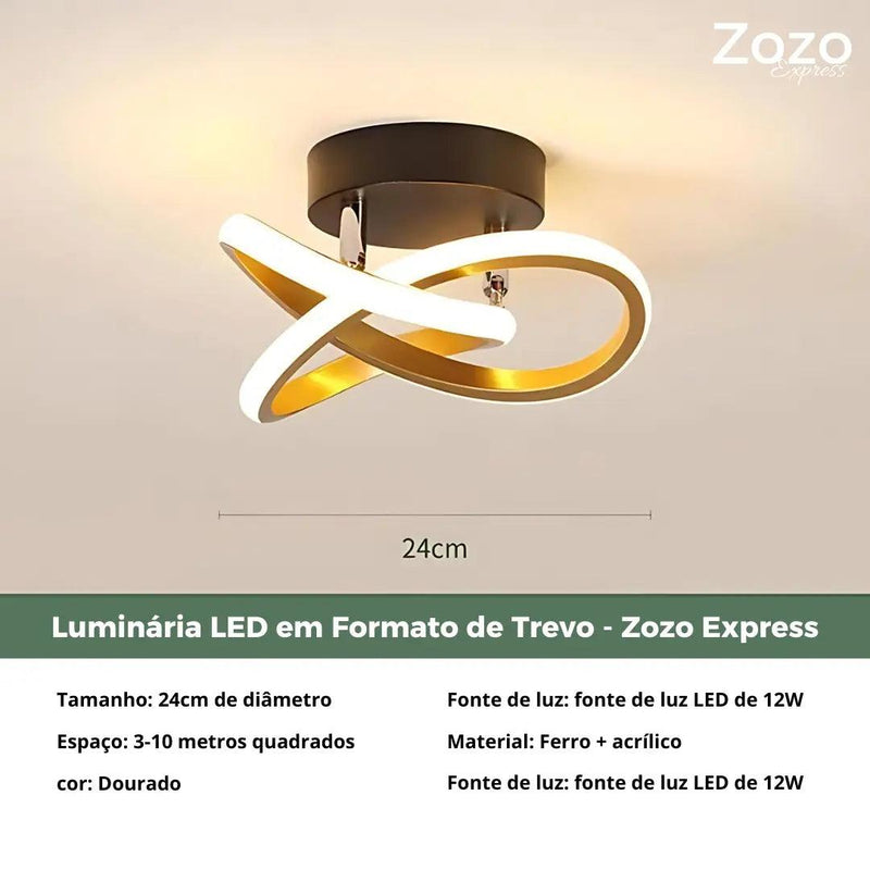 Luminária LED em Formato de Trevo - Zozo Express - Zozo Express