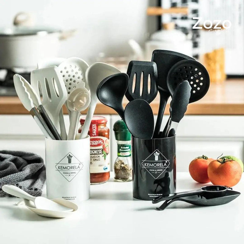 Conjunto Utensílios de Cozinha de 9 Peças - Silicone Antiaderente - Zozo Express - Zozo Express